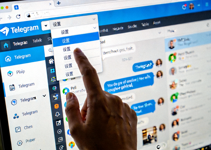 Telegram电脑版界面中点击左上角菜单打开设置选项的截图