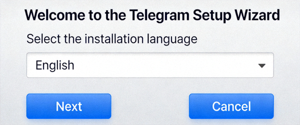 Windows系统运行Telegram安装程序的向导界面第一步