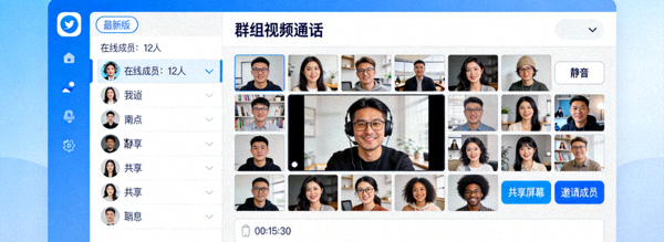 最新版Telegram电脑版群组视频通话功能界面截图 - 支持多人同时视频聊天